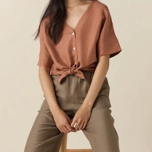 VETTA capsule textured girlfriend shirt